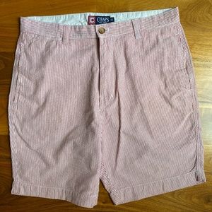 Chaps Pink Seersucker 8 Inch Preppy Shorts